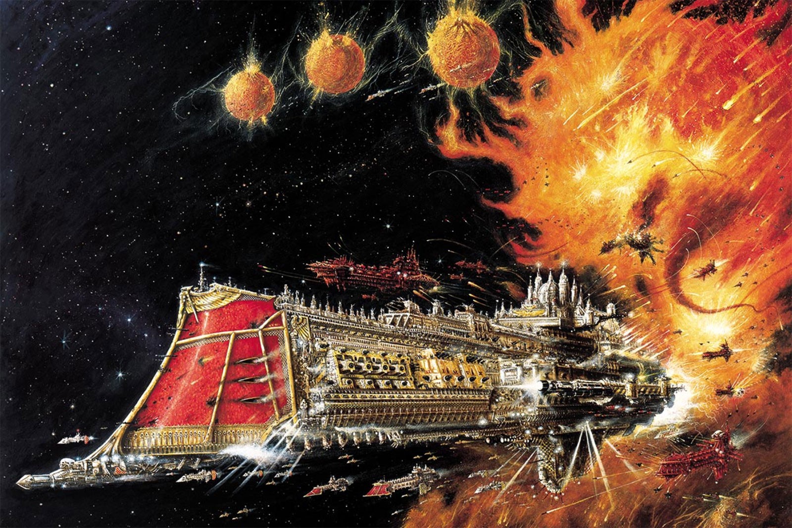 Imperial Battle Barge for Battlefleet Gothic by John Blanche